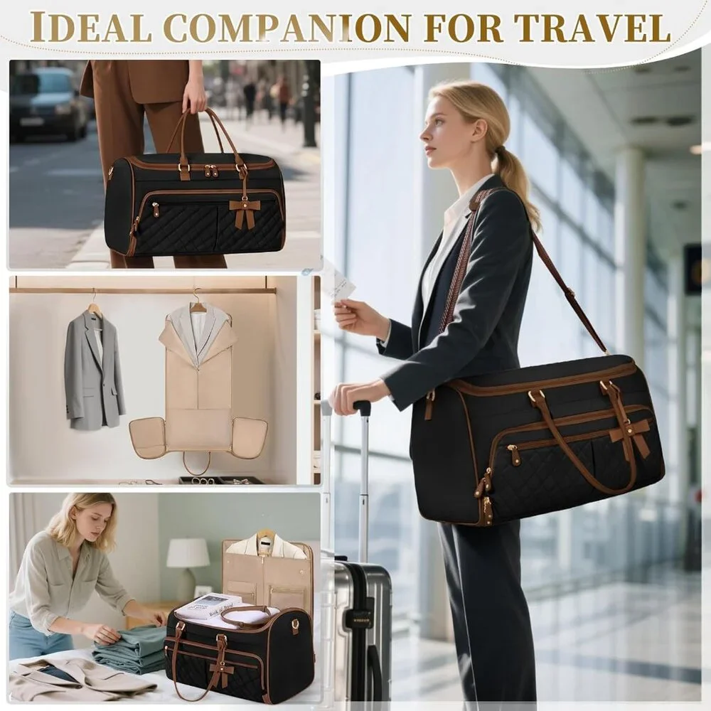 Garment Bags for Travel Women Convertible Garment Duffle Bag for Hanging Clothes - Picture 5 of 7